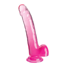 Pipedream King Cock Clear Cock with Balls 9" Pink
