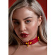 Taboom Bondage in Luxury D-Ring Collar Deluxe Red