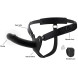 Hidden Desire Inferno Vibrating Silicone Hollow Penis Strap-On with Remote 16cm Black