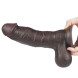 LoveToy Sliding-Skin Dual Layer Dong 7.8" Brown